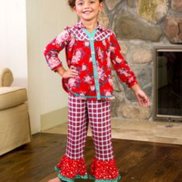 Matilda Jane Other - Matilda Jane Christmas Rose Pajamas Size 8